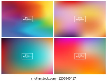 Blurred Set abstract background colorful gradient mesh Eps10 Vector