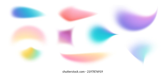 Blurred shape collection. Vibrant soft blurry color gradients 