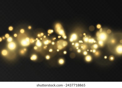 Blurred shining shiny bokeh on a dark background. Festive background.	