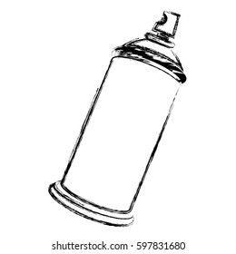 blurred side view silhouette aerosol spray bottle can icon vector illustration