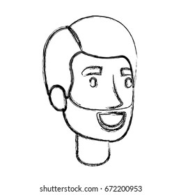blurred silhouette of bearded man face with side hair vector illustration