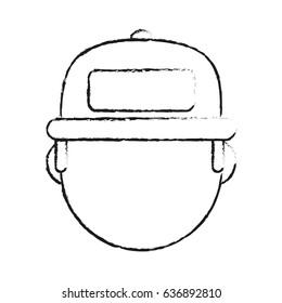 blurred silhouette cartoon front view faceless man with hat