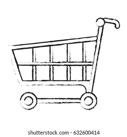 blurred silhouette cartoon shopping cart