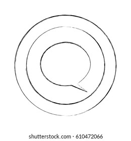 blurred silhouette circular frame with dialogue box vector illustration