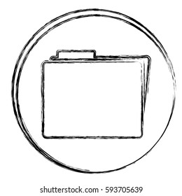 blurred silhouette circular frame with folder icon vector illustration