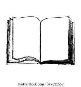 blurred silhouette closeup open book icon vector illustration