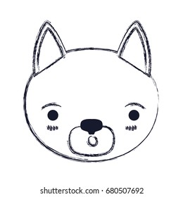 blurred silhouette cute face of cat surprised expression vector illustration
