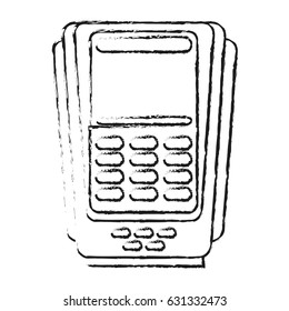 blurred silhouette dataphone digital device