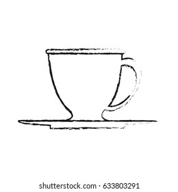 blurred silhouette dish porcelain with cup
