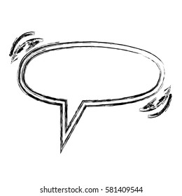 blurred silhouette ellipse shape dialog box vector illustration