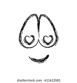 blurred silhouette emoticon crazy in love expression vector illustration