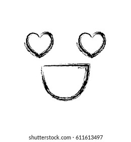 blurred silhouette emoticon in love expression vector illustration