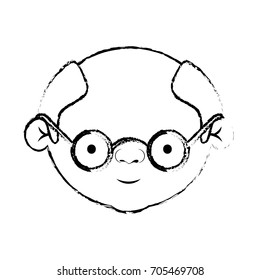 blurred silhouette of face bald elderly man with glasses vector illustration