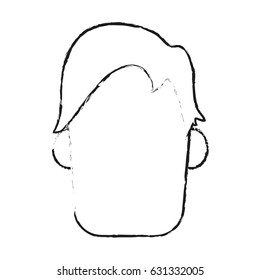 blurred silhouette faceless front view man with hairstyle