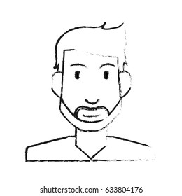 blurred silhouette half body man bearded