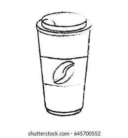 blurred silhouette image cartoon disposable for hot drinks with bean logo symbol
