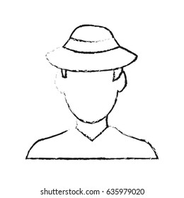 blurred silhouette image cartoon faceless half body hacker with jacket and hat