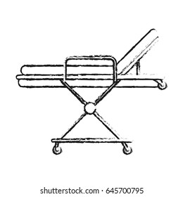 blurred silhouette image cartoon medical stretcher bed on wheels