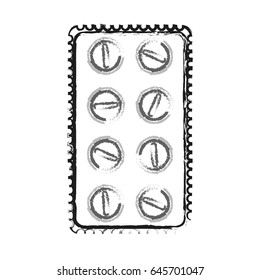 blurred silhouette image cartoon pack for rounded pills