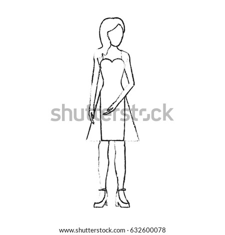 blurred silhouette image faceless woman with dress clothing Stock photo © 