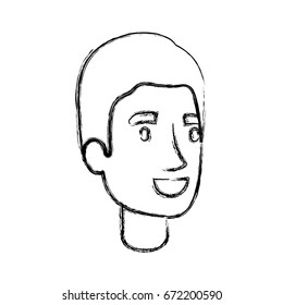 blurred silhouette of man face with simple haircut vector illustration
