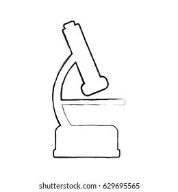 blurred silhouette of microscope tool icon flat vector illustration