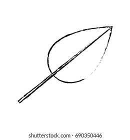 blurred silhouette of ovoid leaf with branch vector illustration