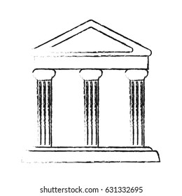 Blurred Silhouette Parthenon Architecture Icon Stock Vector (Royalty ...