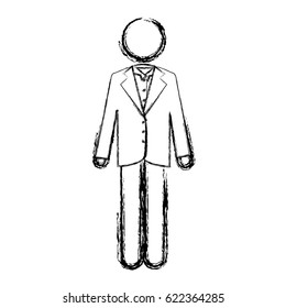 blurred silhouette pictogram of man in formal suit vector illustration