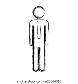 blurred silhouette pictogram of man with tie vector illustration