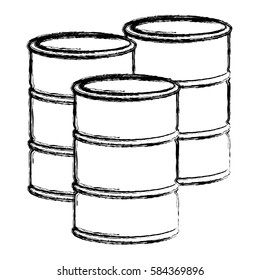 blurred silhouette set oil barrels vector illustration