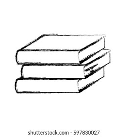 blurred silhouette set stack school books icon vector illustration