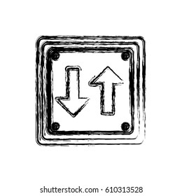 blurred silhouette square shape frame two way traffic sign vector illustration