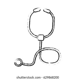 blurred silhouette stethoscope medical with auriculars