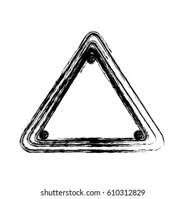 blurred silhouette triangle shape traffic sign icon vector illustration