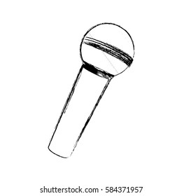 blurred silhouette wireless dynamic microphone vector illustration