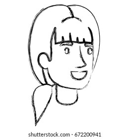 blurred silhouette of woman face with ponytail hairstyle vector illustration