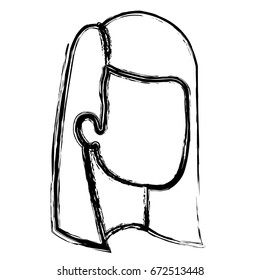 blurred silhouette of woman faceless with medium and straight hair vector illustration