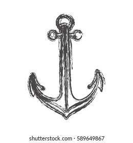 blurred sketch contour anchor icon design vector illustration