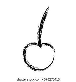blurred sketch contour cherry fruit icon vector illustration