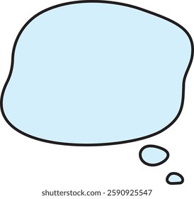 Blurred speech bubble illustration, light blue
