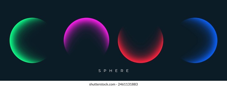 Blurred spheres. Color gradients. Set of defocused color round shapes for creative graphic design. Vector illustration.	