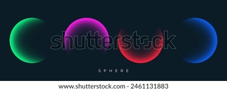 Blurred spheres. Color gradients. Set of defocused color round shapes for creative graphic design. Vector illustration.	