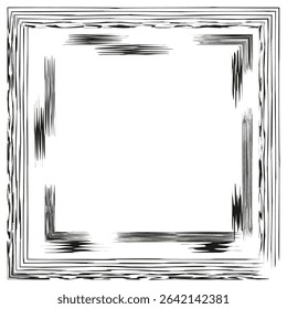 Blurred square border. Fading white frame. Vector outline shape. Abstract edge symbol.