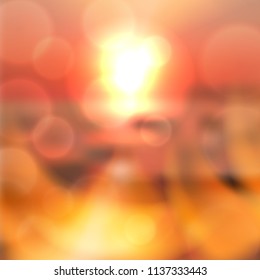 Blurred summer sea sunset background