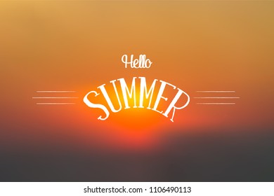 Blurred sunset background. Summer vector illustration.