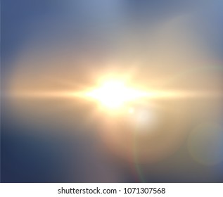 Blurred sunset or sunrise light beach background. Vector eps10.