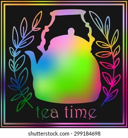 Blurred Tea  background with words Tea Time on the top