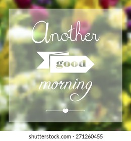 Blurred template backdrop with place for you text. Greeting card, floral theme. Vector blurred natural landscape. Web interface template. Frame with hearts. Poster or postcard template.