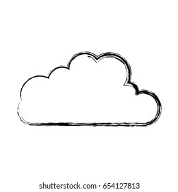 blurred thick contour cloud shape in cumulus icon vector illustration
